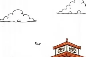 天台水塔的涂鸦：天台上被雨水冲淡的涂鸦字迹